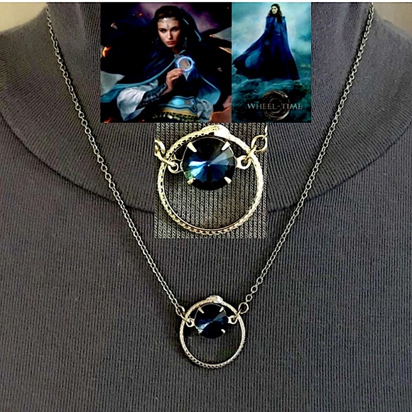 Moiraine's Necklace Wheel of Time Aes Sedai Blue Ajah Handmade Serpent Necklace - Picture 1 of 16